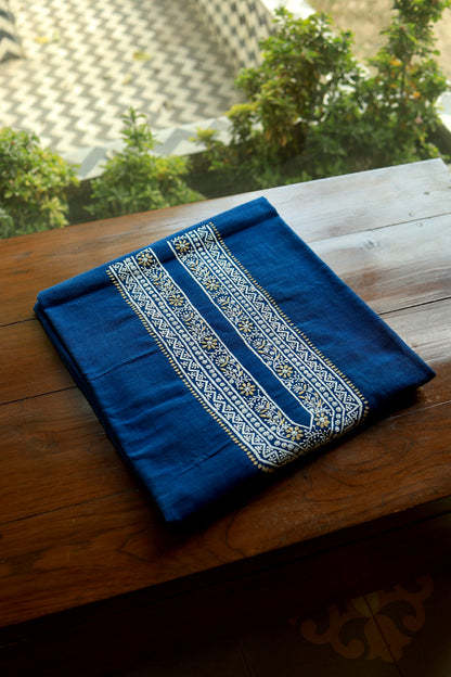Ink Blue Malkha Handspun Khadi Kurtas Unisex Fabrics