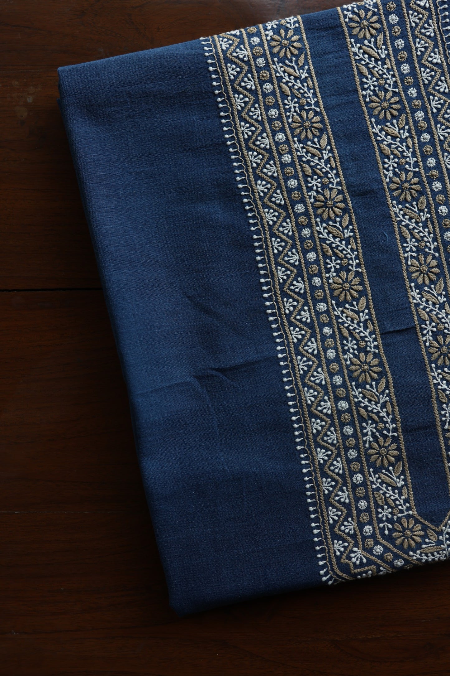 Ink Blue Malkha Handspun Khadi Kurtas Unisex Fabric