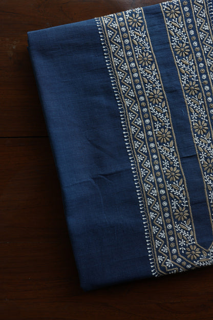 Ink Blue Malkha Handspun Khadi Kurtas Unisex Fabric