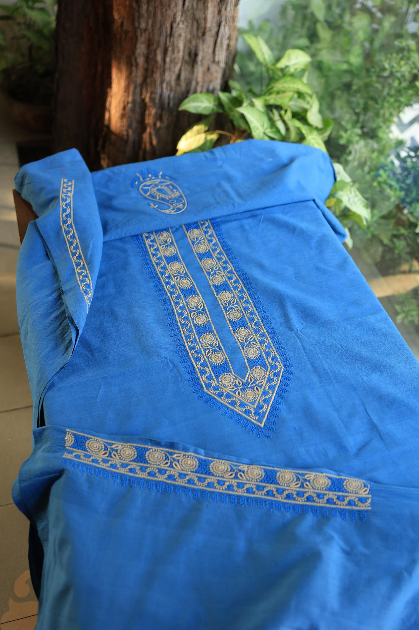 Ink Blue Malkha Handspun Khadi Kurtas Unisex Fabric