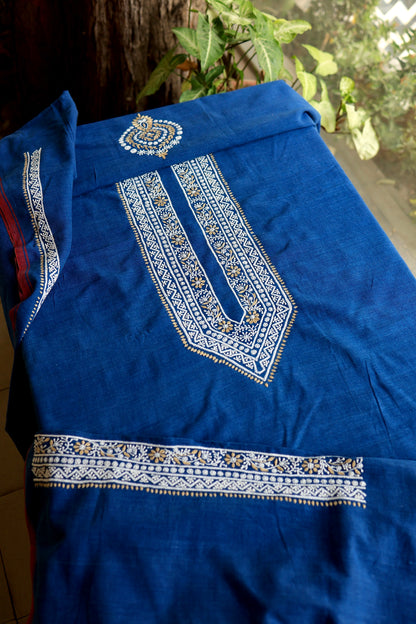Ink Blue Malkha Handspun Khadi Kurtas Unisex Fabrics