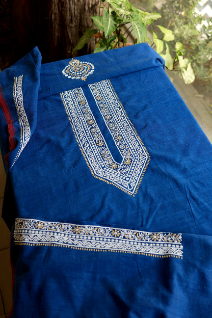 Ink Blue Malkha Handspun Khadi Kurtas Unisex Fabrics