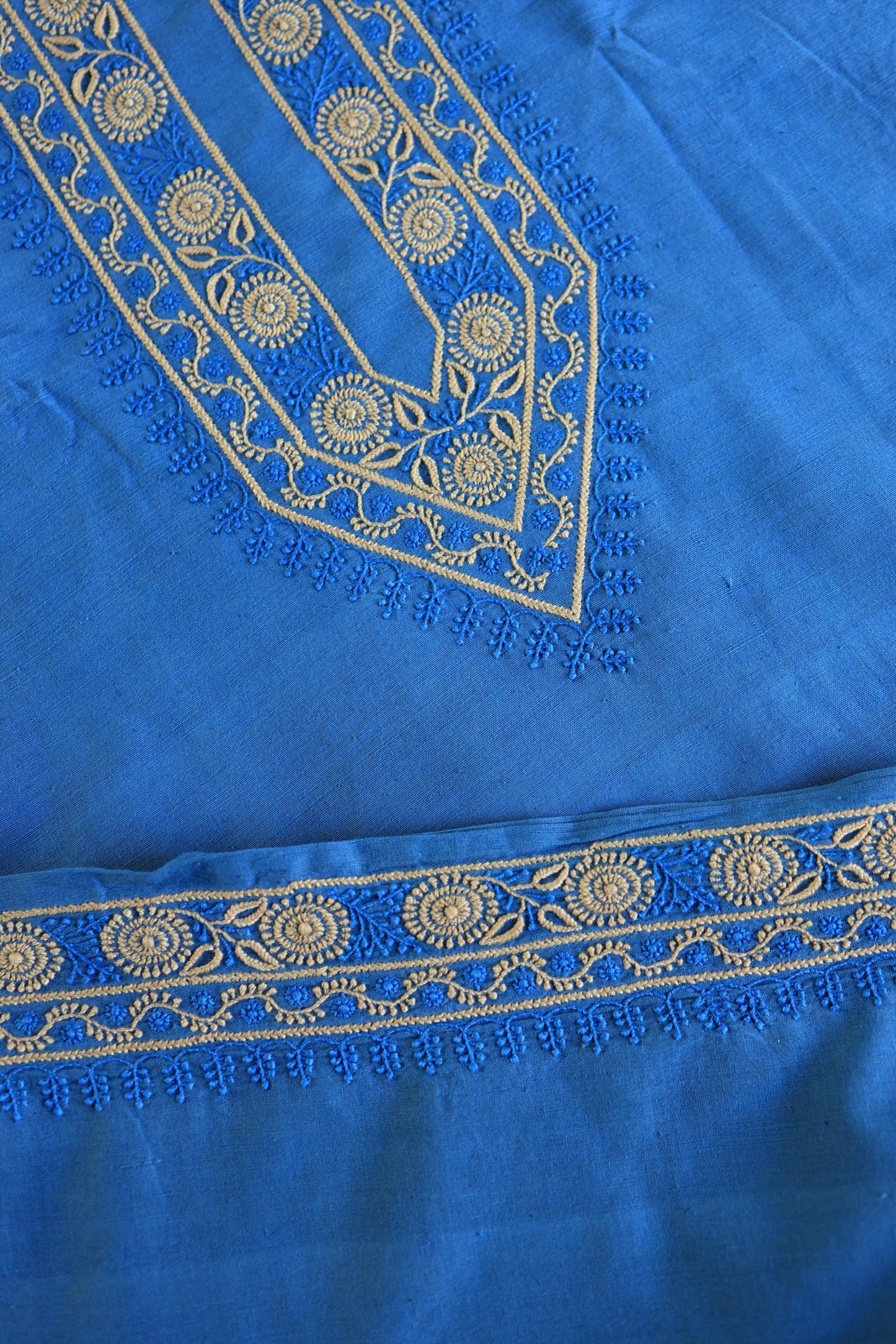 Ink Blue Malkha Handspun Khadi Kurtas Unisex Fabric