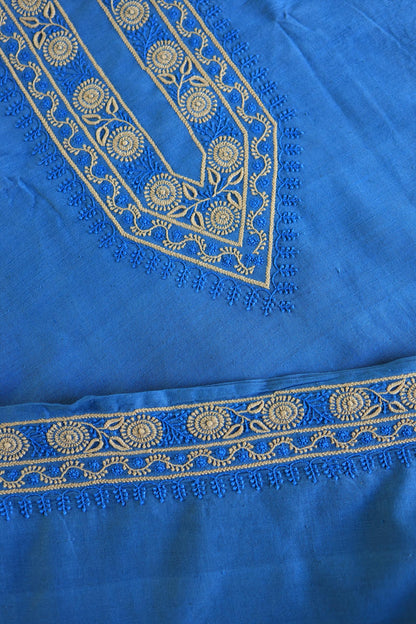Ink Blue Malkha Handspun Khadi Kurtas Unisex Fabric
