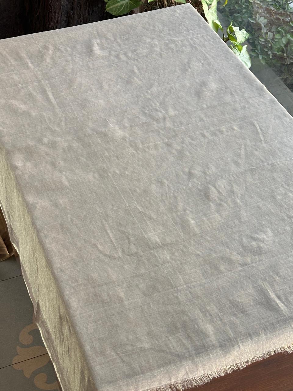 Ivory Beige Handloom Silk Woven Saree with Intricate Border Detailing