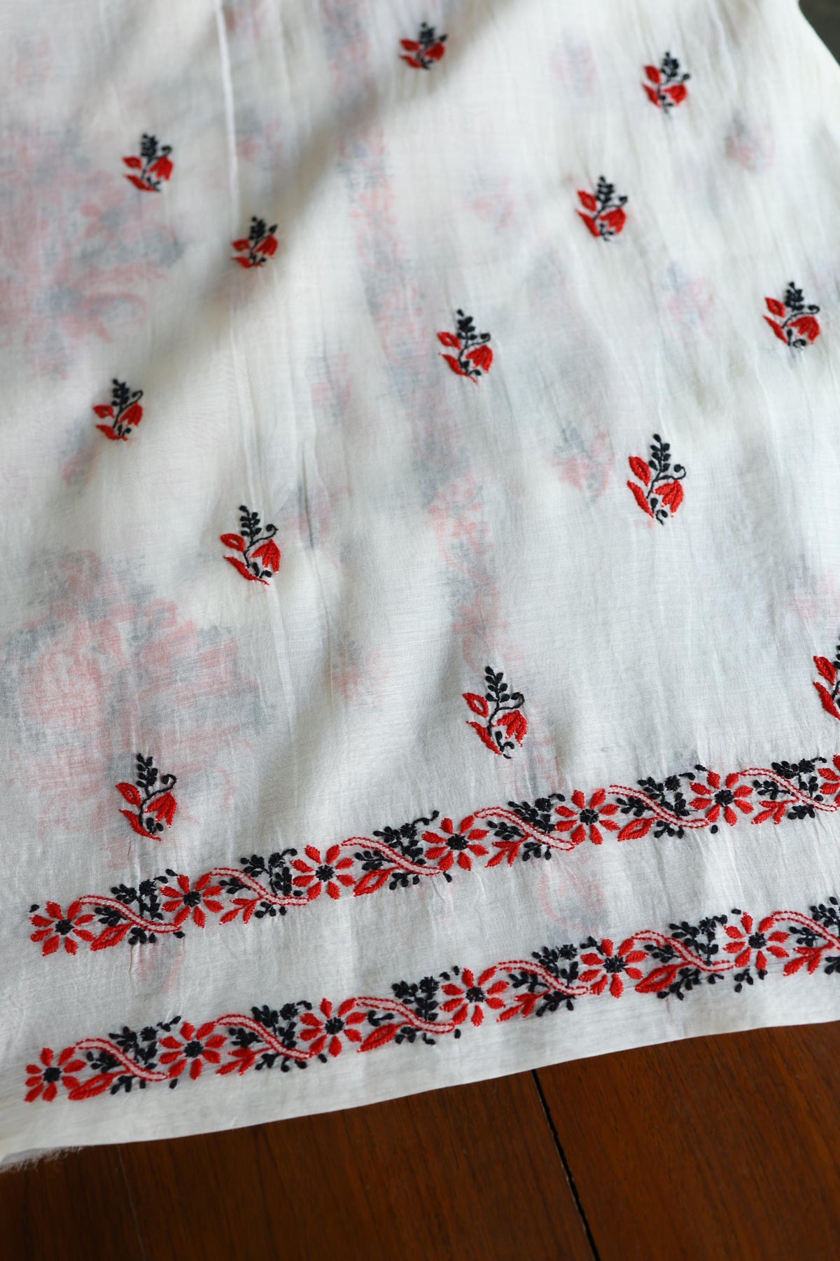 Ivory Mul Chanderi Silk Kalamkari Unstitched Kurta Dupatta Set