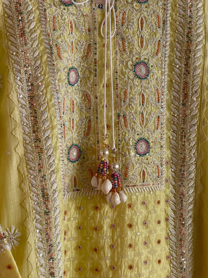 Jacquard Sequins Chikankari Kurta Set