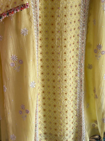 Jacquard Sequins Chikankari Kurta Set