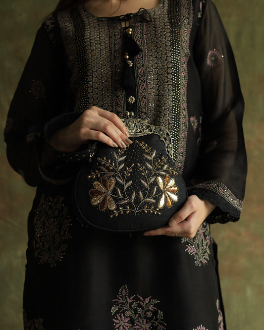 Jet Black | Vintage Ari Mukaish Sling Bags