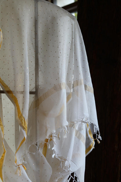 Kota Mukaish Kamdani Dupatta With Tissue Border