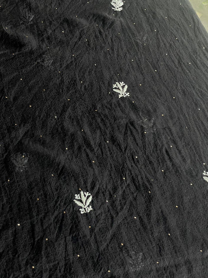 Kota Chikankari Mukaish Kamdani Dupatta With Tissue Border