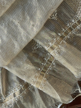 Kota Chikankari & Mukaish Kamdani Dupatta With Tissue Border