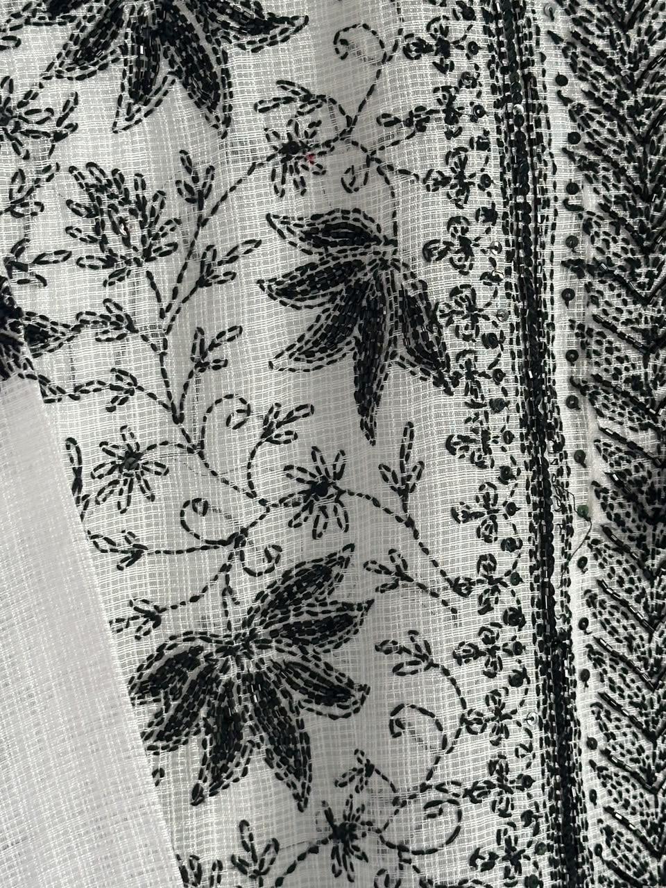 Kota Monochrome Sequins Work Chikankari Kurta Dupatta Set