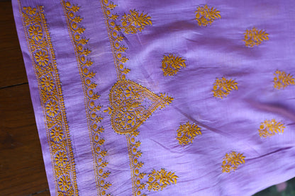 Lavender Chikankari Mal Cotton Set with Mukaish Work