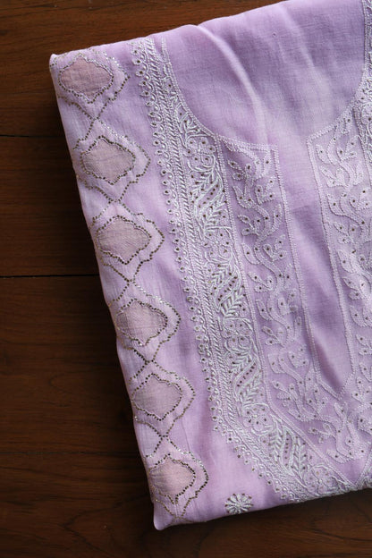 Lavender Daraz Chikankari Kurta Fabrics