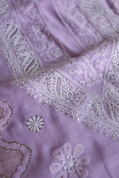 Lavender Daraz Chikankari Kurta Fabrics