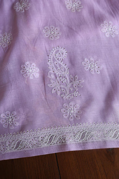 Lavender Daraz Chikankari Kurta Fabrics