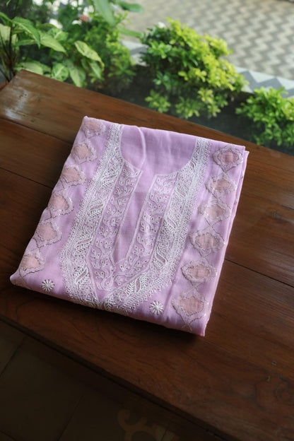 Lavender Daraz Chikankari Kurta Fabrics