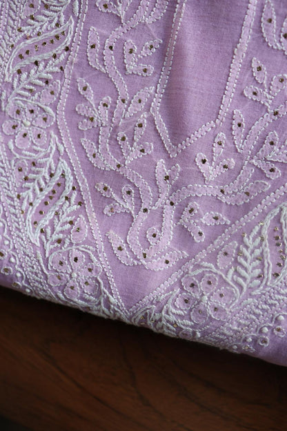 Lavender Daraz Chikankari Kurta Fabrics