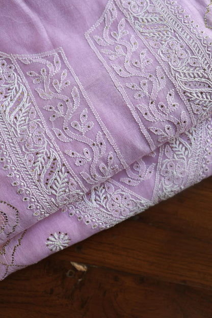 Lavender Daraz Chikankari Kurta Fabrics