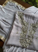 Lavender Mukaish Badla Pure Georgette Kurta Set