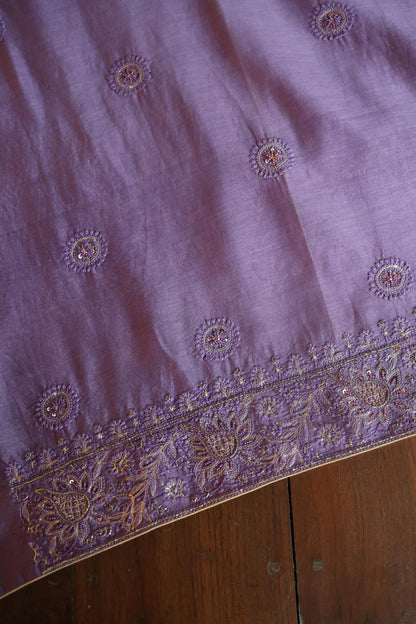 Lavender Purple Rasm Chanderi Highlights Fabrics