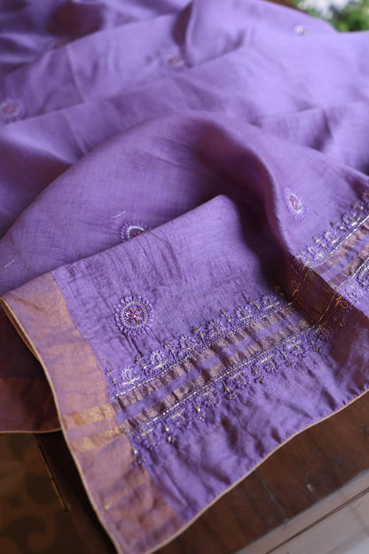 Lavender Purple Rasm Chanderi Highlights Fabrics