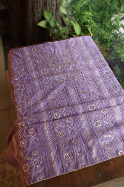Lavender Purple Rasm Chanderi Highlights Fabrics