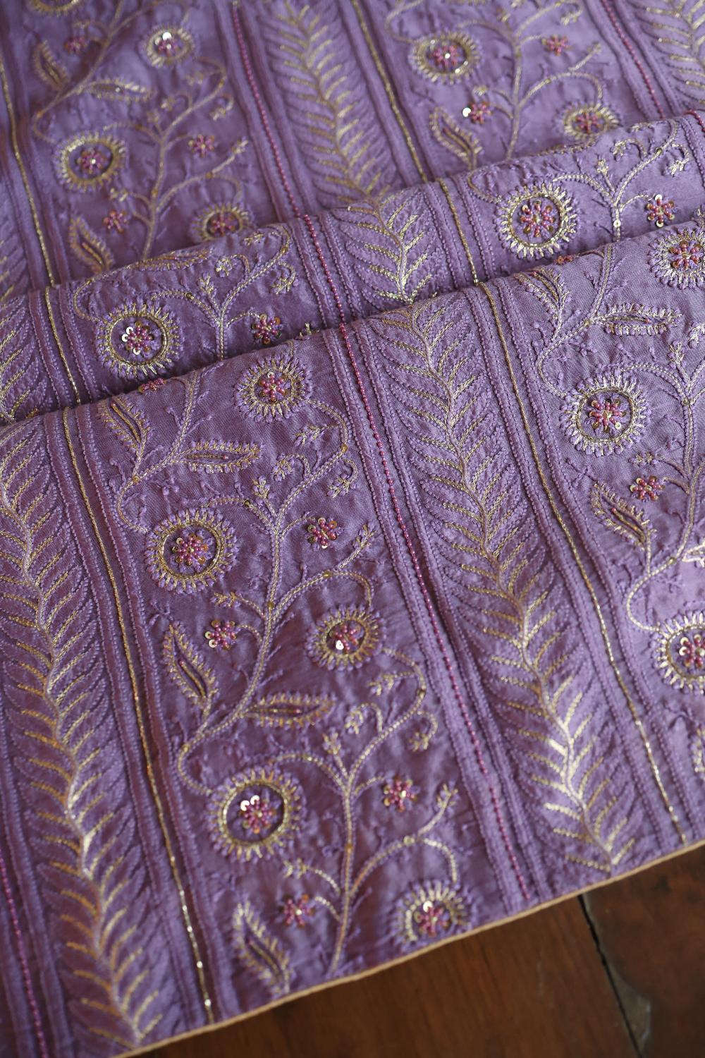 Lavender Purple Rasm Chanderi Highlights Fabrics