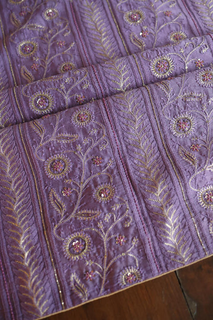 Lavender Purple Rasm Chanderi Highlights Fabrics