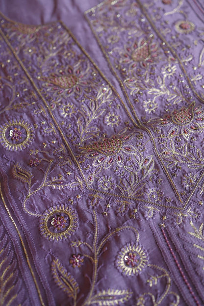 Lavender Purple Rasm Chanderi Highlights Fabrics