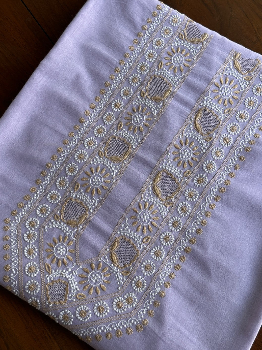Lavender Shade Shade Unisex Chikankari Bengal Muslin Kurtas