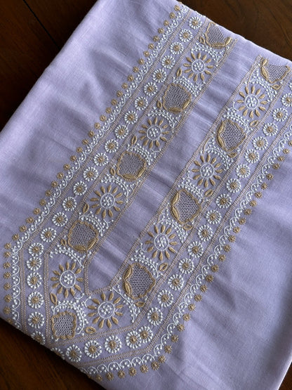 Lavender Shade Shade Unisex Chikankari Bengal Muslin Kurtas