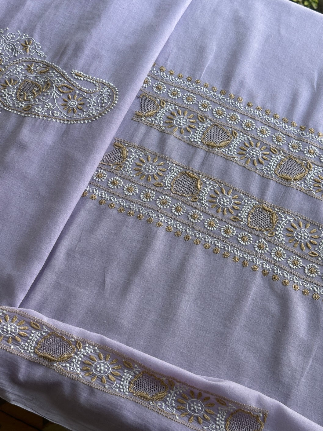 Lavender Shade Shade Unisex Chikankari Bengal Muslin Kurtas