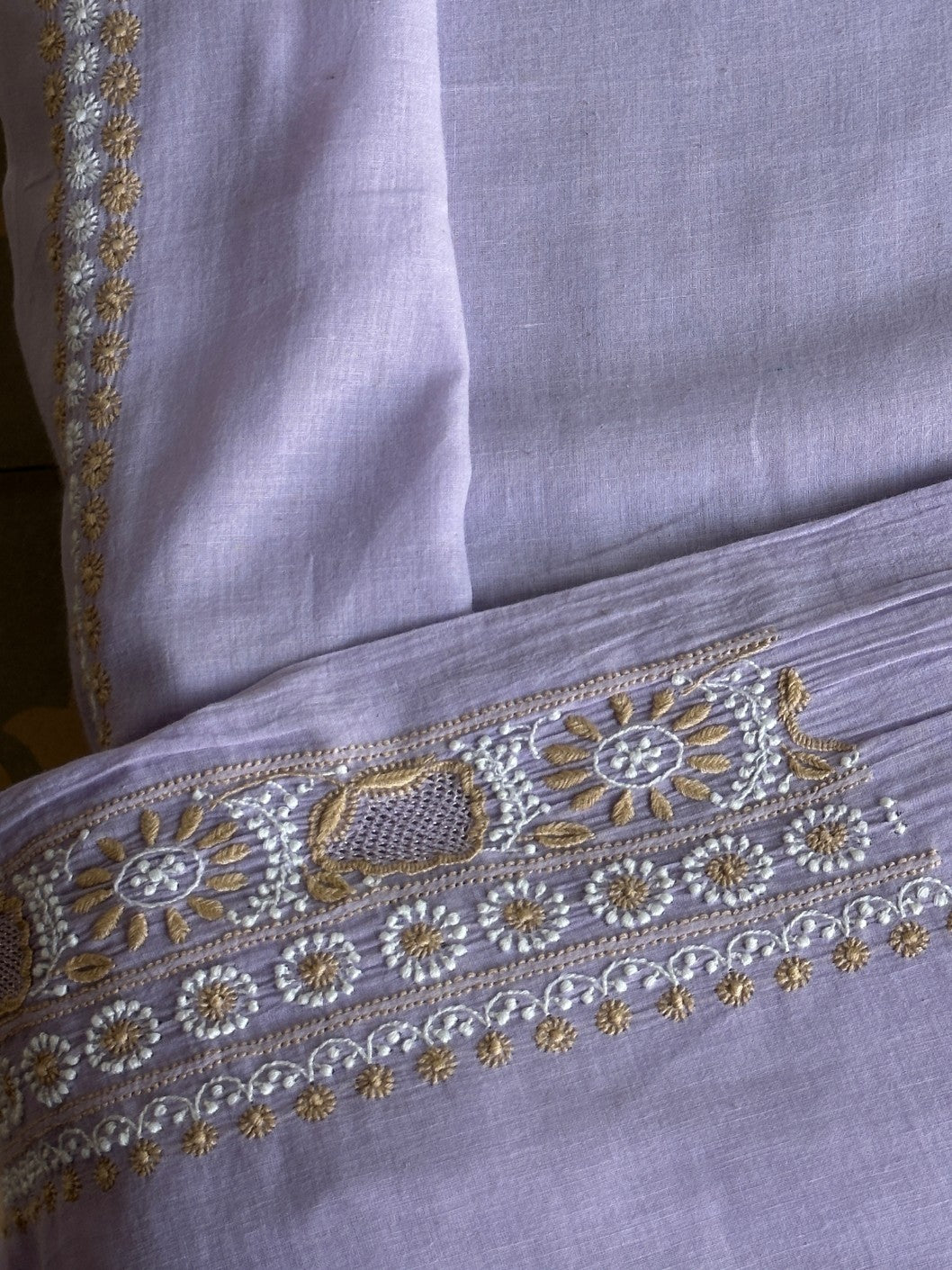Lavender Shade Shade Unisex Chikankari Bengal Muslin Kurtas