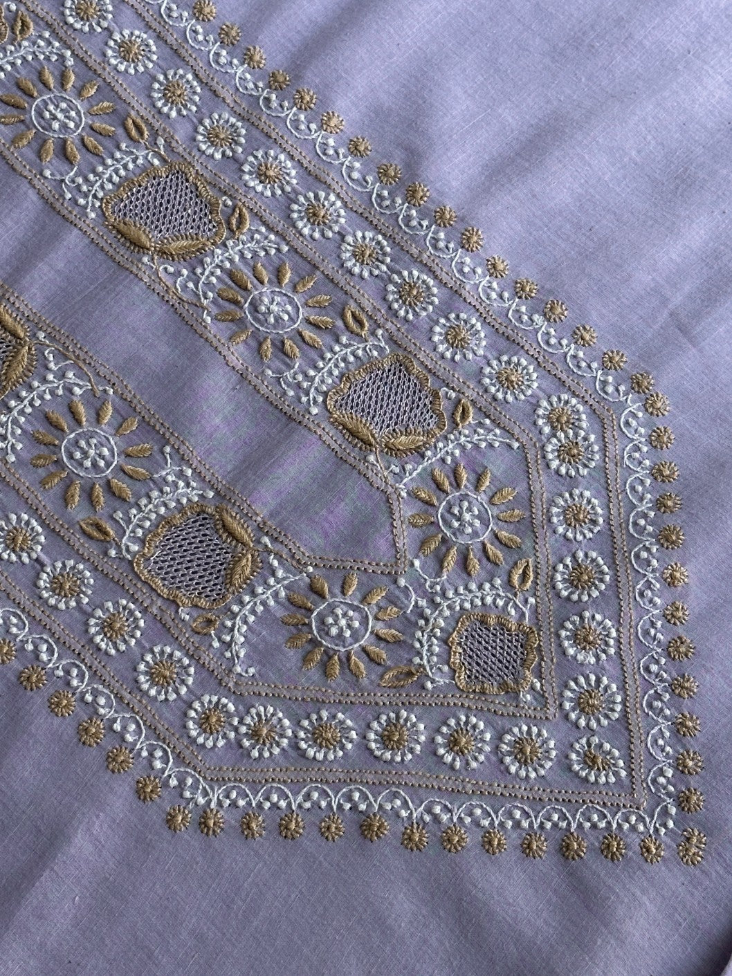 Lavender Shade Shade Unisex Chikankari Bengal Muslin Kurtas