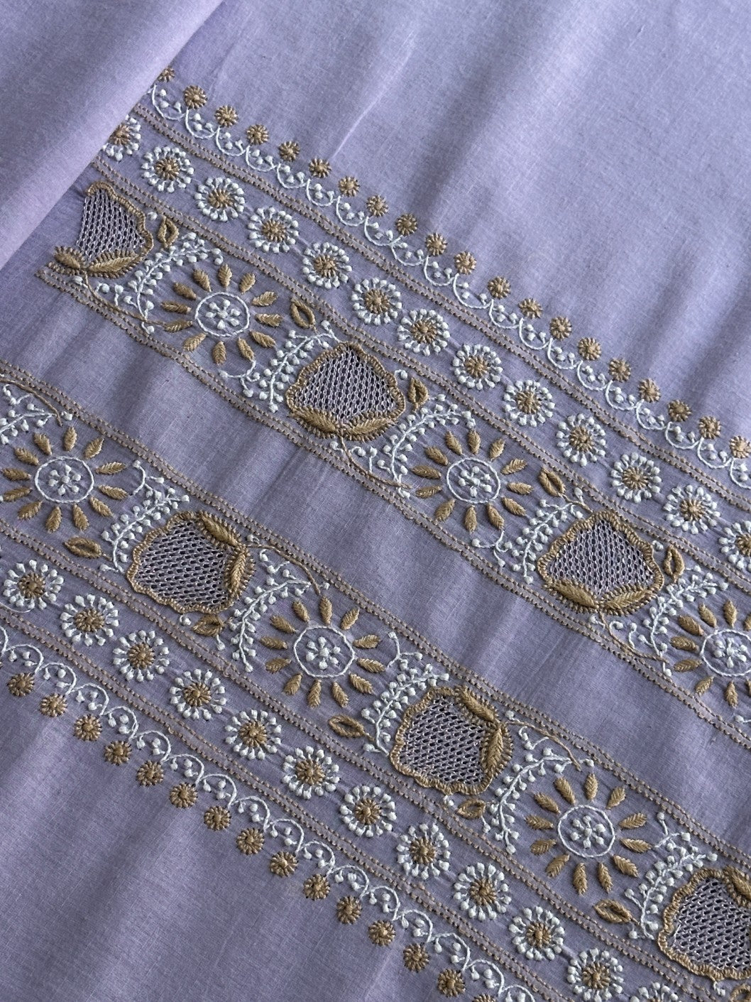 Lavender Shade Shade Unisex Chikankari Bengal Muslin Kurtas