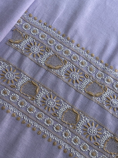 Lavender Shade Shade Unisex Chikankari Bengal Muslin Kurtas