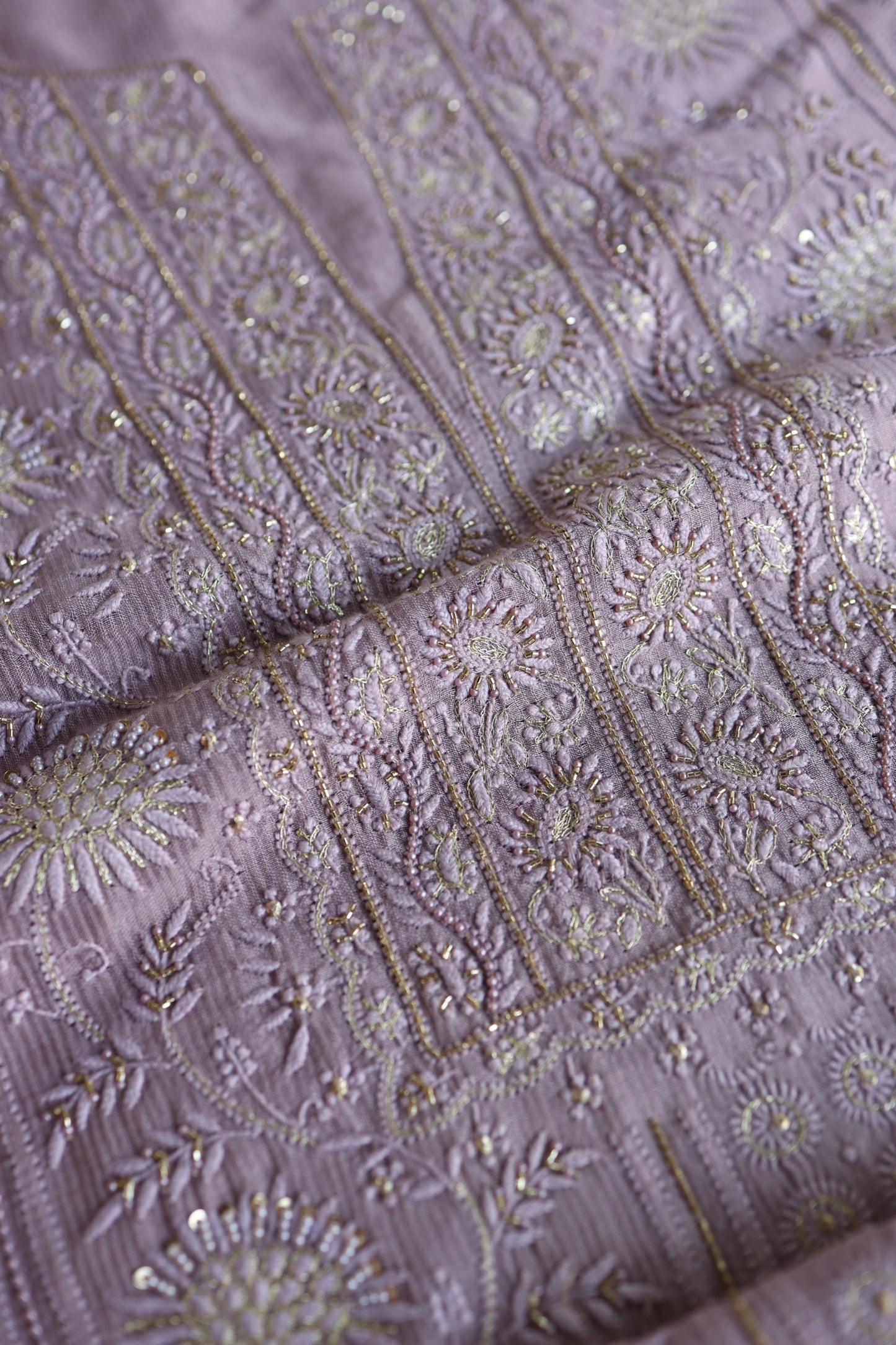 Lavender Shade Rasm Maheshwari Highlights Fabric
