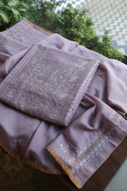 Lavender Shade Rasm Maheshwari Highlights Fabric