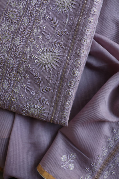 Lavender Shade Rasm Maheshwari Highlights Fabric