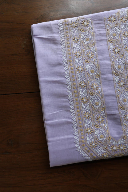Lavender Shade Shade Unisex Chikankari Bengal Muslin Kurta
