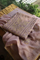 Lavender Shade Tissue Silk Chikankari Unstitched Fabric