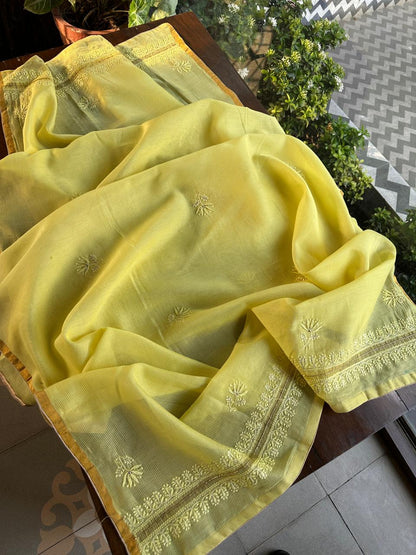 Lemon Yellow Shade Rasm Maheshwari Highlights Fabric