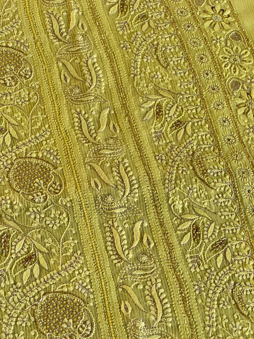 Lemon Yellow Shade Rasm Maheshwari Highlights Fabric
