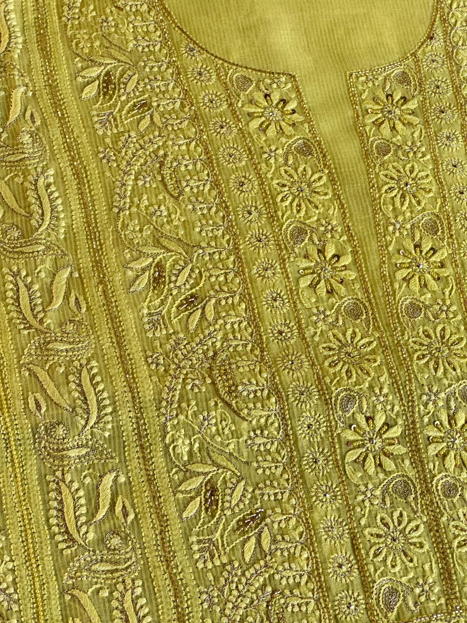 Lemon Yellow Shade Rasm Maheshwari Highlights Fabric
