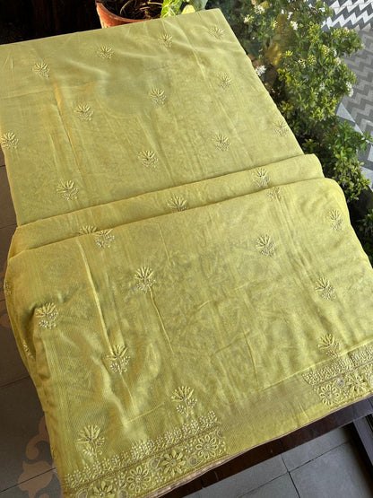 Lemon Yellow Shade Rasm Maheshwari Highlights Fabric