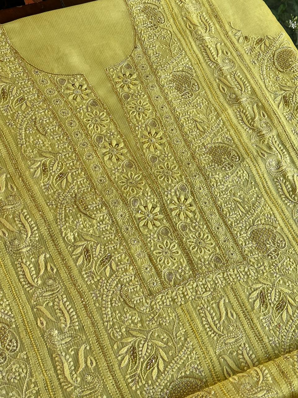 Lemon Yellow Shade Rasm Maheshwari Highlights Fabric