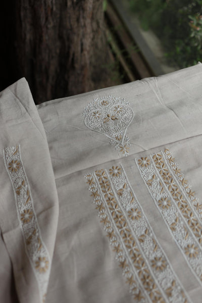 Light Beige Malkha Handspun Khadi Kurtas Unisex Fabric