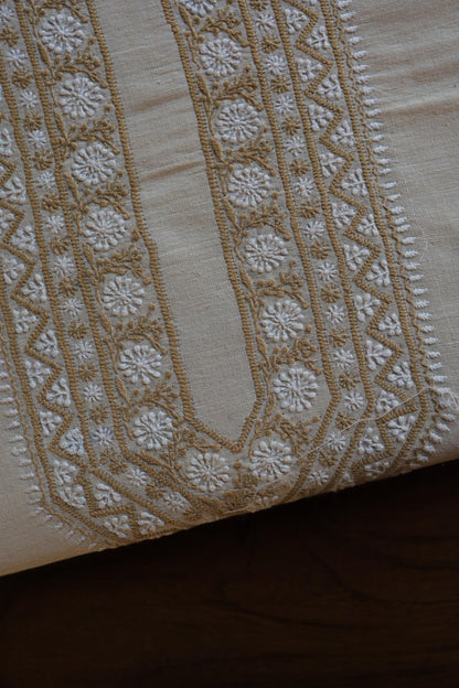 Light Beige Malkha Handspun Khadi Kurtas Unisex Fabric